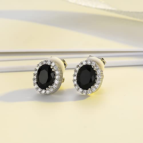 SELOVO Egg-shaped Clip on Huggie No Pierced Stud Earrings Clip Oval Cubic Zirconia3