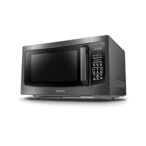 TOSHIBA ML-EM45P(BS) Countertop Microwave Oven with Smart Sensor and Position Memory Turntable, Function, 1.6 Cu.ft 13.6″ Removable Black Stainless Steel, 1200W