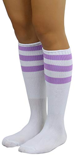 Image of ToBeInStyle Women's Premium Below Knee Athletic Socks w /Contrasting Wide Stripes