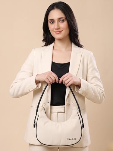 Image of ITALISH Crescent Sling Bag for Woman with Zipper Half Moon Crossbody Purse for Everyday Use | Lightweight