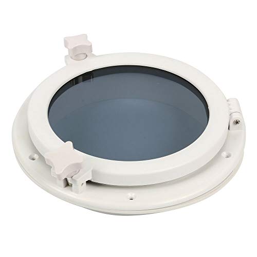 Amarine Made Boat Window Yacht Round Opening Portlight Porthole Window 10" Replacement Window Port Hole - Abs, Tempered Glass -Marine/Boat/Rv Portlight Hatch, Color: White, Black (White) #TOP4