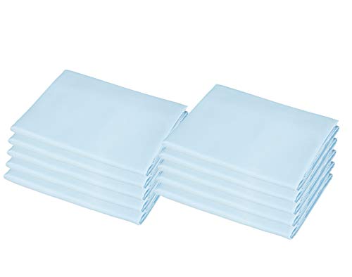 Image of American Baby Company 10 Pack 100% Cotton Percale Fitted Nap Mat Sheet with Elastic Corners, 24 inch x 48 inch x 4 inch - Soft & Breathable Rest Mat Sheet or Nap Mat Cover for Daycare & Preschool, Blue