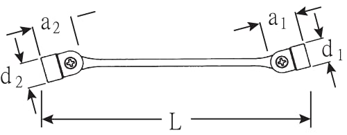 Stahlwille 43011819 Chaves de juntas flexíveis de extremidade dupla, feitas de liga de aço cromado,