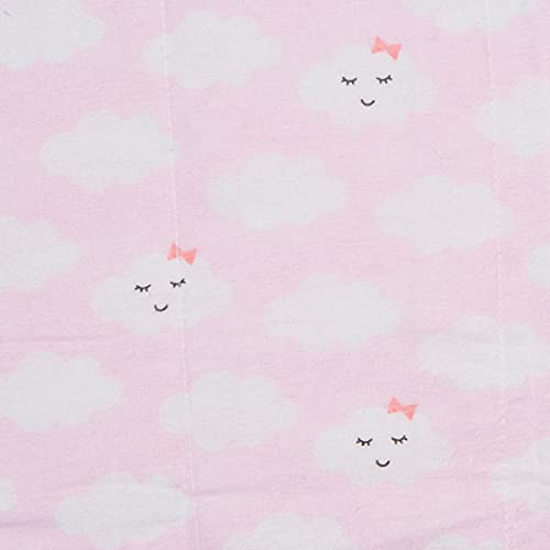 Image of Luvable Friends Unisex Baby Cotton Flannel Burp Cloths, Girl Clouds, One Size (Pack of 2)