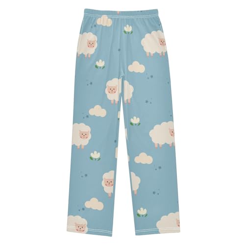 Cloud and Sheep Boys Pants Boys Athletic Pants Long Pant for Boywith Pockets Wide-Leg Size 6-14Y
