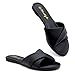 Herstyle Women’s Flat Sandals 2025 – Comfortable Dressy Slide Sandals | Cushioned Slip-On Summer Casual Sandals with Open Toe for Beach, Travel & Everyday Wear, Black, Size 8.5, Marlena