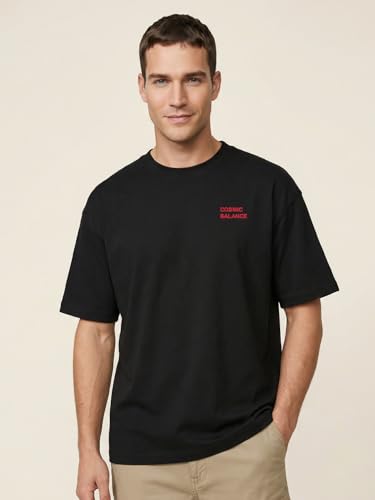 Image of Nobero Men's Oversized Graphic T-Shirt for Men | Soft Cotton | Drop Shoulder Relaxed Fit | Printed Casual Tshirt for Men