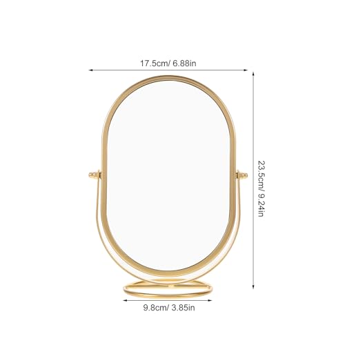 Miroir de bureau ovale pivotant 360° pour petit espace stable