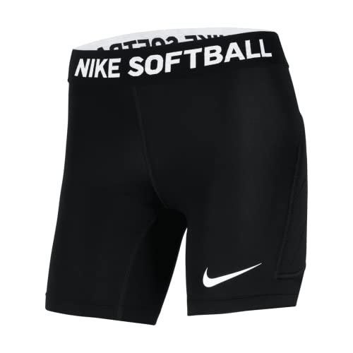 Nike Girls Big Kids DF Softball Slider Shorts MD Black | White