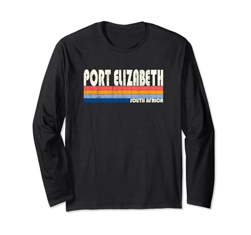 Retro Vintage 70s 80s Style Port Elizabeth, South Africa Long Sleeve T-Shirt