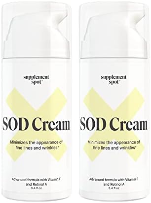 - Superoxide Dismutase (SOD) Anti-Aging Cream - Face Moisturizer for Fine Lines & Wrinkles, Smooth & Firm Skin, Youthful Glow, Antioxidant-Rich Skincare, (3.4 oz 2 Pack)