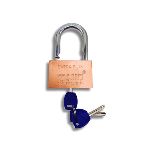 Image of Heavy Duty Keyed Lock | Hardened Steel Shackle Lock | Anti-Rust Security for Gate, Warehouse & Outdoor Use (ALT-25 Copper (70MM))