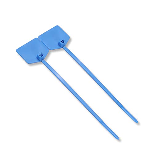 Image of Waterproof Shipping Tags - Self Locking Nylon Writable Marker Ties for Luggage Identification, Plastic Straps Label Mark, Seal Zip Tie for Labeling - 100pcs (Blue)