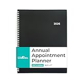 WallDeca Appointment Planner 2026, Agenda Planner With Weekly And Monthly View, Daily Agenda Book And Yearly Planners Calendar Book, Spiral Bound With Day Timer, Notes, Goals, Holidays (8.5 x 11 in)