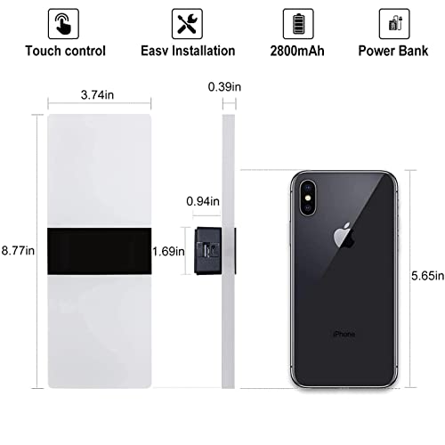 Modern Led Wall Sconce Touch Switch Rechargeable 2800Mah Battery Operated Wall Lights Magnetic Mounted Wall Lamp, Adjustable Brightness Acrylic Wall Sconce Warm White 3000K Up Down Wall Lamp (2 Pcs) #TOP2