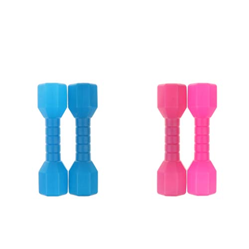 CUTICATE 4 Pieces Dumbbells Hand Weights Dumbbell for Strength Training,Dumbbell Toy Set Exercise Equipment for Kids Children's Day Gift Birthday Present - Blue/Pink