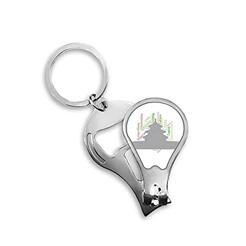 中国 建物 寺院 天国 ワードクラウド 爪切り カッター オープナー キーホルダー ハサミ