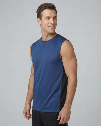 Image of Real Essentials 3 & 5 Pack: Men's Dry-Fit Active Athletic Tech Tank Top - Regular and Big & Tall Sizes (S-5XLT)