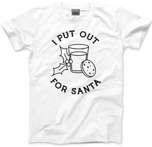 HotScamp I Put Out for Santa Retro Funny Christmas Xmas T-Shirt Adult Christmas Top Offensive Joke Humor Sarcastic NSFW Rude XXL White