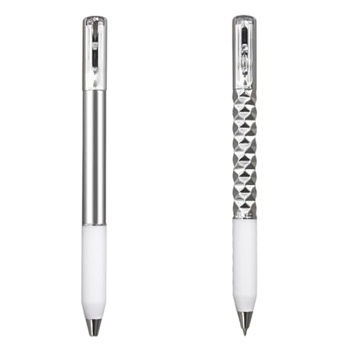Set de 2 bolígrafos geométricos deformables plateados