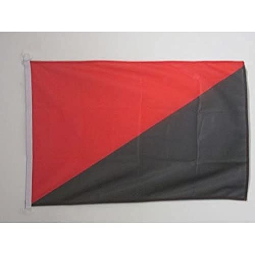 AZ FLAG Bandiera Navale Anarcosindacalismo 45x30cm - Bandiera Maritima Anarco-Sindacalismo - Anarchia 30 x 45 cm speciale Nautismo, Padiglione Nautico