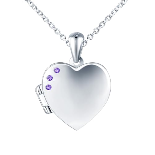 MICSAVI Medaillon kette silber 925 für damen mädchen kinder,...