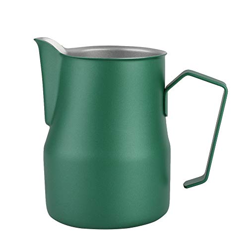 Taza de espuma, Taza de espuma de leche espumador manual Jarra de leche de 750 ml taza de espumador de leche de café Latte Art para cafetería espresso barista cappuccino(verde) Cover