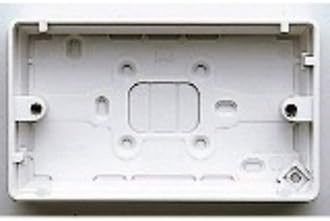 MK K2142WHI Logic Plus White Moulded 2 Gang Surface Mounting Box with Knockouts 30 mm by MK Logic Plus