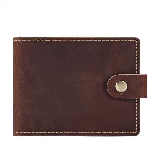 Genuine Leather Wallet for Men Driver's License Cover Retro Light Thin Cowhide Document (Brown)