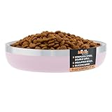 Master Pet Supply Stainless Steel Cat Bowls - 9 oz Heavy Duty - Rose Quartz, Double Wall Extra-Thick Insulated, Non-Slip Pet Water Bowl for Cats & Pets, Anti Rust Metal, Dishwasher Safe
