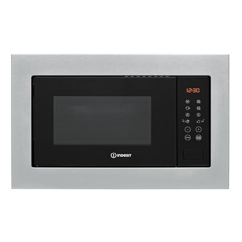 Indesit Microonde da incasso con grill, 25 l, 900 W, in acciaio inox