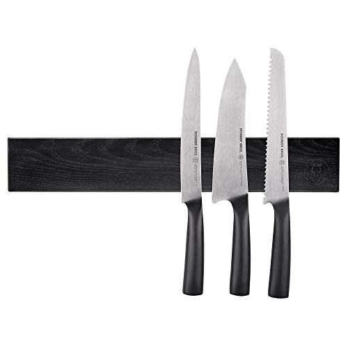 Schmidt Brothers - Black 18" Magnetic Knife Wall Bar, Universal Cutlery Storage Fits 8 - 10 Knives
