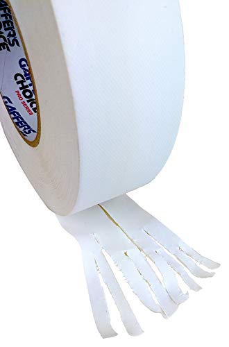 Image of Gaffer Tape Gaffer's Choice Ultra - White Gaffers Tape 2 Inch x 60 Yard - THE Biggest ROLL - Heavy Duty Tape - Easiest to Tear Cloth Tape