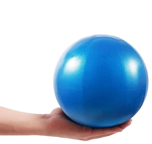 Image of LEAFZY Compact 9" Mini Exercise & Yoga Ball | Soft Pilates Trainer for Abs, Core & Therapy | Anti‑Burst, Non‑Slip Design with Inflatable Straw – Ideal for Home, Fitness, Pilates, Rehab (Blue)