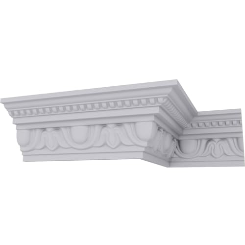 Endurathane Edinburgh Crown Moulding, 4'H x 2 3/8'P x 4 5/8'F x 94 1/2'L, Factory Primed