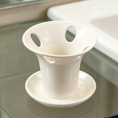 Porte-Brosse À Dents Vertical Céramique Multi-Usage pour Peigne et Rasoir - 4