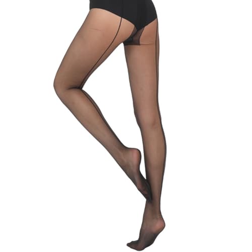 Erioctry Womens Soft Back Seam Tights Seamed Nylon Pantyhose 20 DEN Tights with Back Seam Seamed Pantyhose Black Sheer Seamed Nylon Pantyhose Stockings3