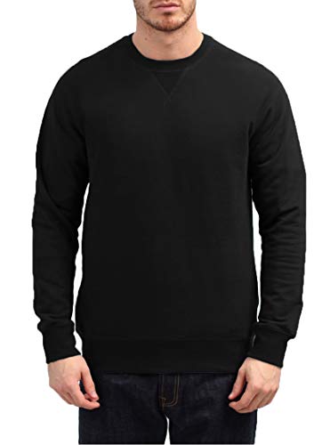 Hann Brooks - Sudadera de algodón con cuello redondo para hombre Negro Negro ( XL Cover