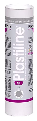 Plastiline 1660T - Plastiline tube - Modelling Paste, High Precision -Sculpting, Moulding - Hardness 60 (hard) - 1 kg - Light grey shade. Made in France