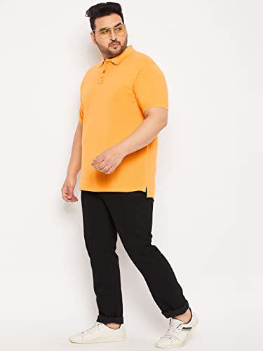 Image of Club York Men Cotton Blend Half Sleeve Polo Neck Solid Plus Size T-Shirt
