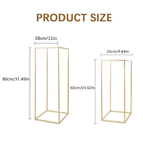 Image of 31.5Inch Gold Flower Stand Centerpieces for Wedding,Metal Column Geometric Flower Stand Tall Floor Vase for Table Decorations Event Home Party( 5pcs)
