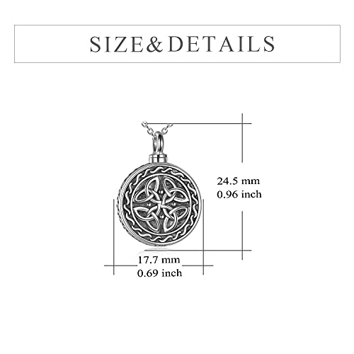 Celtic Knot Urn Necklace for Ashes 925 Sterling Silver Heart Pendant Cremation Jewelry for Ashes Keepsake Necklace Jewelry Irish Gifts for Women Girls2