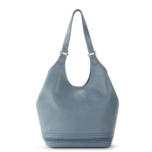The Sak Roma Shopper in Leather, Double Shoulder Straps, Maritime