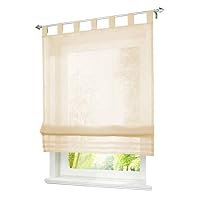 Store Romain Uni Gris Transparent 60x155cm - Rideau Voilage Passe Tringle Pour Fenêtre Intérieure