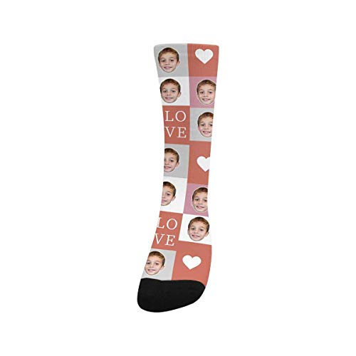 Custom Face Photo Kid's Socks Boys Girls Personalized Love Hearts Kid's Sox with Picture For Kids Gifts3