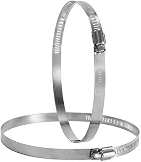 Hon&Guan Stainless Steel Hose Clamp Adjustable Hose Clip - 2 PCS (100mm)