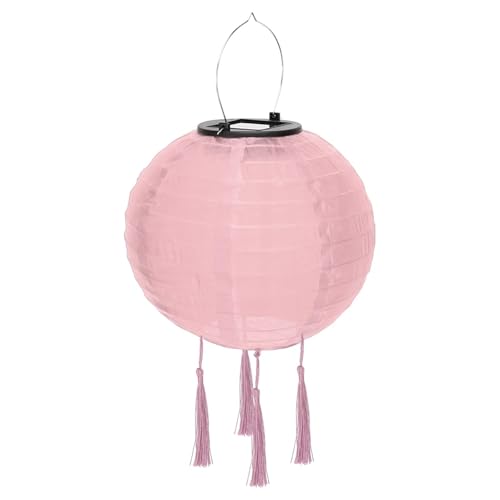 Faroles solares LED de 12 pulgadas, luz de festival de color sólido, impermeables, colgantes, tipo candelabro, con borla, for iluminación de paisajes.(B002)