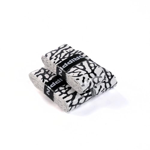 UDRIPPIN Pickleball Custom Grips, Cushioned, Sweat-Resistant Overgrips for All Racquet Sports – Low Tack, Grip Tape for Comfort & Control (White Elephant Print, 3-Pack)