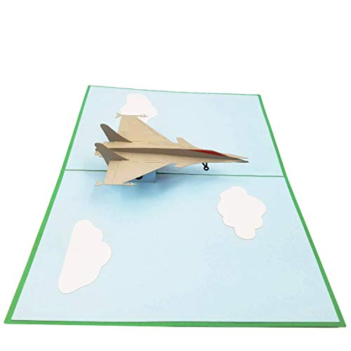 POP CARD EXPRESS Fighter Jet Birthday Card - Retirement Card, Birthday Card, Retirement Greeting...