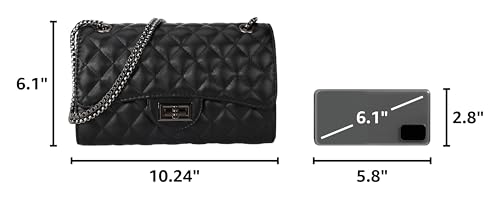 Image of Gladdon Quilted Crossbody Purse for Women Trendy Shoulder Bags | Stylish Shoulder Purse,Quilted Pattern,Structured bag,Chain Strap,Spacious Enough,Casual and Dressy Outfits,Any Occasion